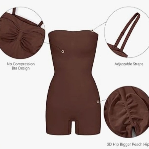 ReoRia Brown Shapewear Bodysuit Intimates - Picture 3 of 4